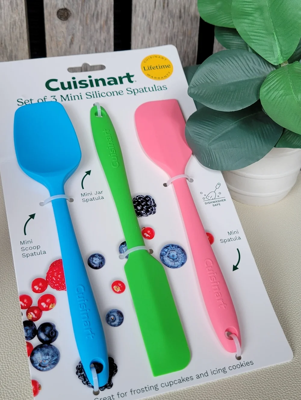 Cuisinart Mini Silicone Spatula Trio in Blue, Green & Pink